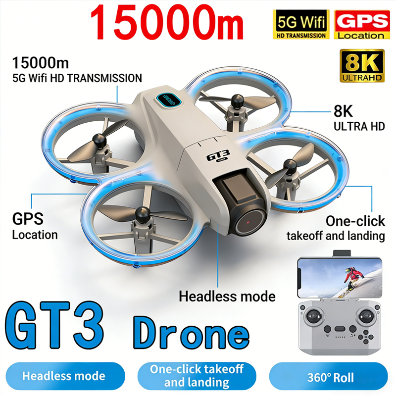 New GT3 MAX Drone 8K HD Aerial - Drone Kit Tricopter 评论和价格