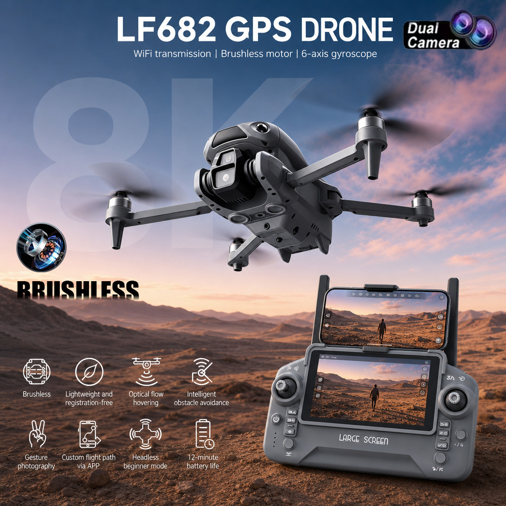 New LF682 Drone 8K Dual Camera - Drone Kit With Camera 评论和价格